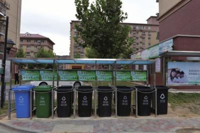 高家园新区垃圾分类到位，垃圾桶干净整洁